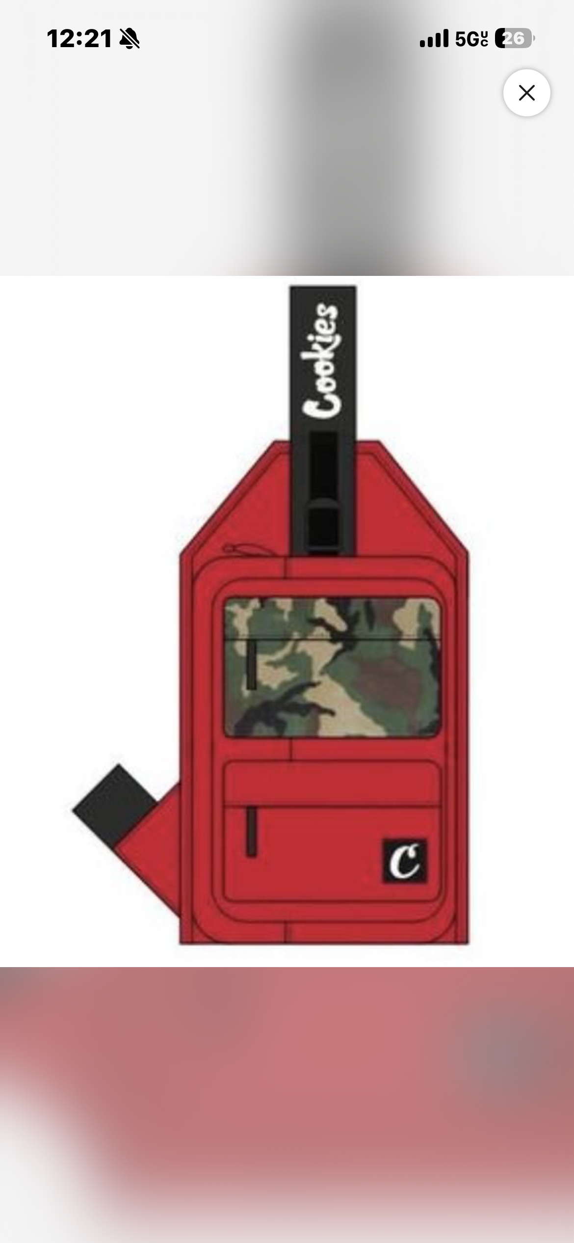 Cookies Sf Red Camouflage Men's Shoulder Bag Zip Closure Outer Pockets