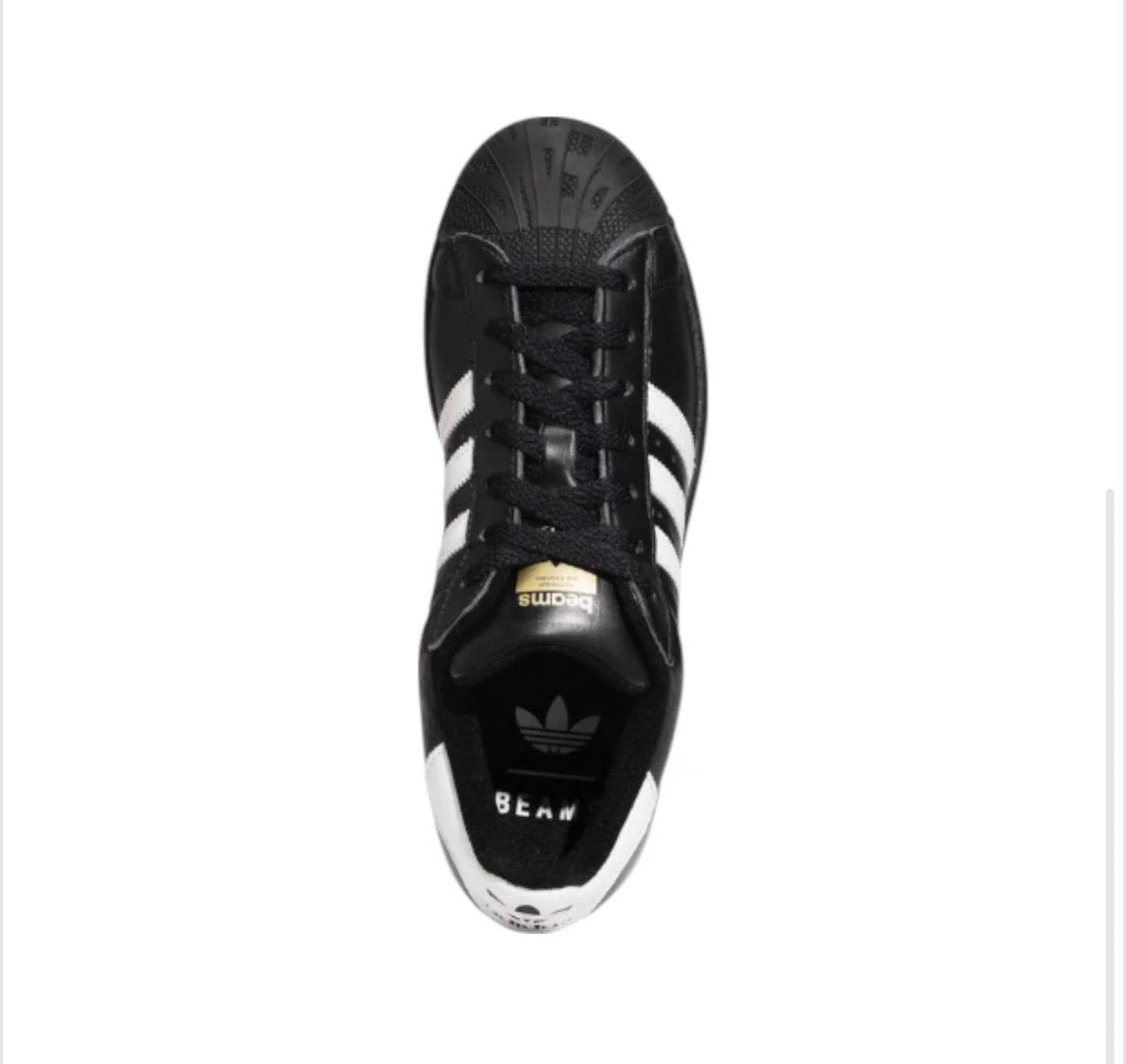 adidas x BEAMS Originals Superstar 'Core Black White-Gold' size 5 men